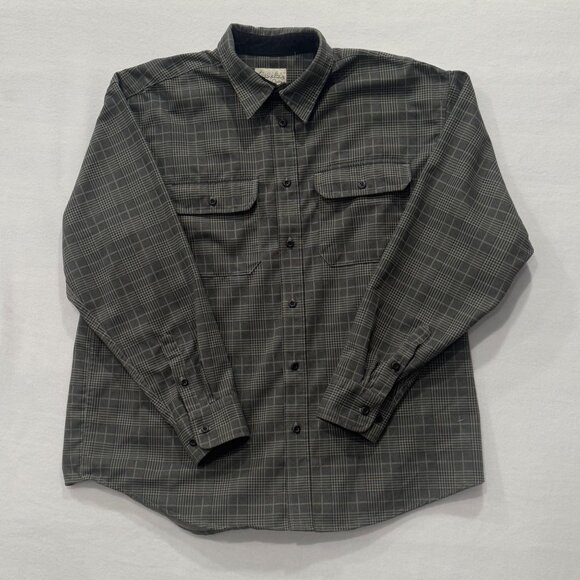 Men's Cabela's Long Sleeve XL Button Down Green and Black Polyester - Picture 1 of 7